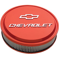 Slant-Edge 14" Air Cleaner Kit with Raised Chevy Bowtie Emblem in Chevy Orange Finish