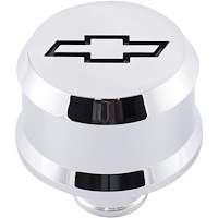 Slant-Edge Aluminum Chevy Bowtie Push-In Air Breather Cap [Chrome]