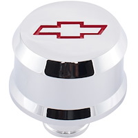 Slant-Edge Aluminum Chevy Bowtie Push-In Air Breather Cap [Chrome]