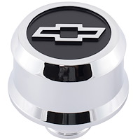 Slant-Edge Aluminum Chevy Bowtie Push-In Air Breather Cap [Chrome]