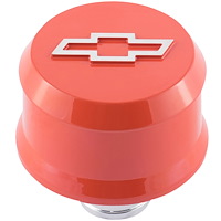Slant-Edge Aluminum Chevy Bowtie Push-In Air Breather Cap [Chevy Orange]