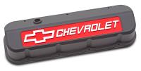 Die-Cast Slant-Edge Valve Covers for 1965-1996 Big Block Chevy 396-454 [Black Crinkle Finish]