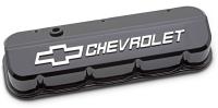 Die-Cast Slant-Edge Valve Covers for 1965-1996 Big Block Chevy 396-454 [Liquid Black Finish]