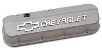 Die-Cast Slant-Edge Valve Covers for 1965-1996 Big Block Chevy 396-454 [Cast Gray Crinkle Finish]