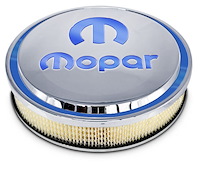 Polished Officially-Licensed Mopar Slant-Edge Air Cleaner [Recessed Blue Emblem]