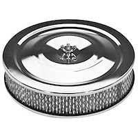 Standard Full-Flo Style Air Cleaner 9" x 2" in Chrome Includes 4-7/32" Carburetor Neck Adapter