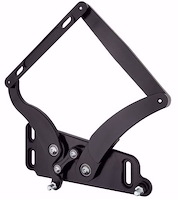 1071BS Billet Aluminum Hood Hinge Kit for 1966-1970 Dodge Charger w/Steel Hood [Black Anodized Solid Frame]
