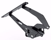 1183BF Billet Aluminum Hood Hinge Kit for 1977-1990 Chevy Caprice, Impala w/Fiberglass Hood [Black Anodized Solid Frame]