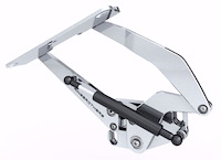 1183NF Billet Aluminum Hood Hinge Kit for 1977-1990 Chevy Caprice, Impala w/Fiberglass Hood [Natural Finish Solid Frame]