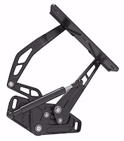1184BS Billet Aluminum Hood Hinge Kit for 1977-1990 Chevy Caprice, Impala w/Steel Hood [Black Anodized Air Frame]