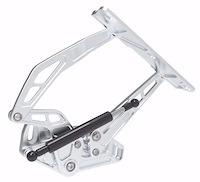 1184NF Billet Aluminum Hood Hinge Kit for 1977-1990 Chevy Caprice, Impala w/Fiberglass Hood [Natural Finish Air Frame]