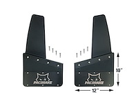 HP10580-12-10 Kickback Mud Flap Set, Universal, Black Powder Coated, 12"W X 10"L