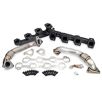 116111020 High-Flow Manifolds and Up-Pipes Kit GM 2001 CA, 2001-2004 FED LB7-Black