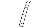 RAFL Folding Ladder, 7.6 ft. Length, Aluminum w/Black Powder Coat Finish, For Use w/Rhino Pioneer Products