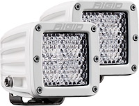 602513 D-Series PRO Light, Flood Diffused, Surface Mount, White Housing, Pair