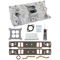 Aluminum Intake Manifold Kit Chevy 283-400 with Vortec Cylinder Heads Includes: