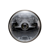 OE7-OE-D OE7 LED 7 in. Headlight, Solid Glass Semi-Fluted Lense, Mirror-Plated Aluminum Housing