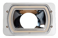BLT-AIR-46-C-HDRSWB Billet Air Intake w/HDR Switchback Halo, 4 in. x 6 in. [Chrome]
