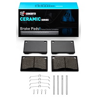 Ceramic Brake Pads & Hardware Kit, 1976-1993 Volvo, Position: Front