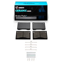 Ceramic Brake Pads & Hardware Kit, 1967-1987 Volvo, Position: Front