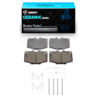 Ceramic Brake Pads & Hardware Kit, 1976-1989 Lexus/Toyota/Scion, Position: Front