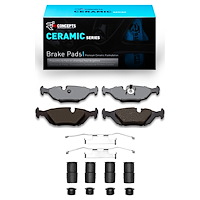 Ceramic Brake Pads & Hardware Kit, 1981-1991 BMW, Position: Rear