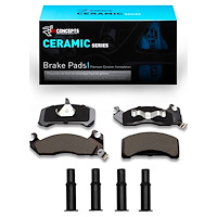 Ceramic Brake Pads & Hardware Kit, 1982-1993 Ford/Lincoln/Mercury/Mazda, Position: Front