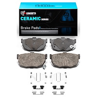Ceramic Brake Pads & Hardware Kit, 1985-2009 Fits Multiple Makes/Models, Position: Rear