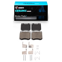 Ceramic Brake Pads & Hardware Kit, 1970-1983 Fits Multiple Makes/Models, Position: Front
