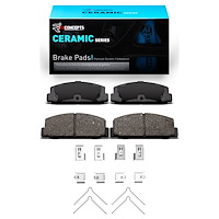 Ceramic Brake Pads & Hardware Kit, 1984-2005 Ford/Lincoln/Mercury/Mazda, Position: Rear