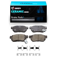 Ceramic Brake Pads & Hardware Kit, 1988-2001 Acura/Honda, Position: Rear