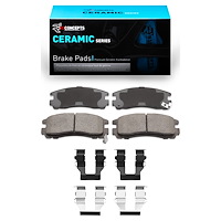 Ceramic Brake Pads & Hardware Kit, 1992-2012 Fits Multiple Makes/Models, Position: Rear