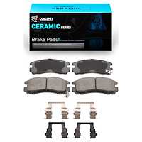Ceramic Brake Pads & Hardware Kit, 1988-1999 Fits Multiple Makes/Models, Position: Rear