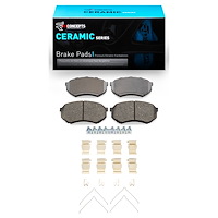 Ceramic Brake Pads & Hardware Kit, 1989-2005 Fits Multiple Makes/Models, Position: Front