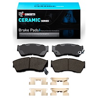 Ceramic Brake Pads & Hardware Kit, 1989-2001 GM, Position: Front