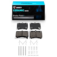 Ceramic Brake Pads & Hardware Kit, 1990-2002 Fits Multiple Makes/Models, Position: Front