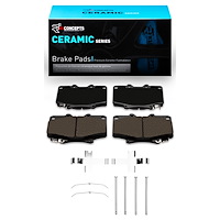 Ceramic Brake Pads & Hardware Kit, 1993-1997 Lexus/Toyota/Scion, Position: Front