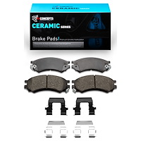 Ceramic Brake Pads & Hardware Kit, 1991-2002 GM, Position: Front