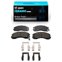 Ceramic Brake Pads & Hardware Kit, Fits Select Fits Multiple Makes/Models, Position: Front
