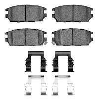 Ceramic Brake Pads & Hardware Kit, 1991-2012 Fits Multiple Makes/Models, Position: Rear