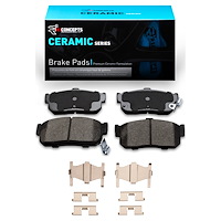 Ceramic Brake Pads & Hardware Kit, 1991-2001 Infiniti/Nissan, Position: Rear