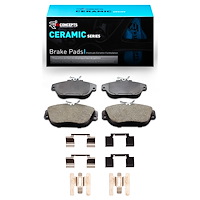 Ceramic Brake Pads & Hardware Kit, 1991-1998 Volvo, Position: Front