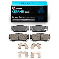 Ceramic Brake Pads & Hardware Kit, 1991-2004 GM, Position: Front