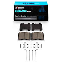 Ceramic Brake Pads & Hardware Kit, 1990-2002 Mercedes-Benz, Position: Front