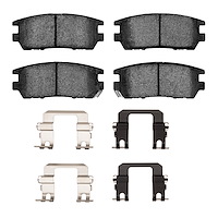 Ceramic Brake Pads & Hardware Kit, 1990-2000 Mitsubishi, Position: Rear