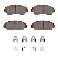 Ceramic Brake Pads & Hardware Kit, 1986-1993 Ford/Lincoln/Mercury/Mazda, Position: Front