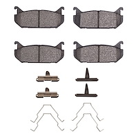 Ceramic Brake Pads & Hardware Kit, 1993-2002 Ford/Lincoln/Mercury/Mazda, Position: Rear