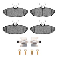 Ceramic Brake Pads & Hardware Kit, 1993-1998 Ford/Lincoln/Mercury/Mazda, Position: Rear