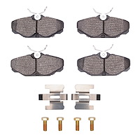 Ceramic Brake Pads & Hardware Kit, 1993-2005 Ford/Lincoln/Mercury/Mazda, Position: Rear