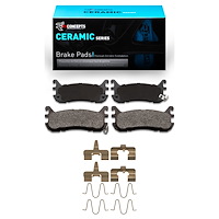 Ceramic Brake Pads & Hardware Kit, 1994-2003 Ford/Lincoln/Mercury/Mazda, Position: Rear
